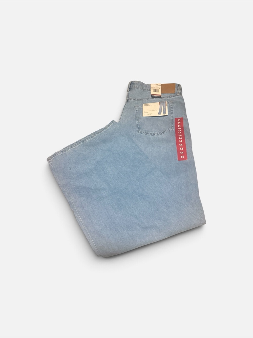 Aeropostale High Rise Wide Leg Jeans Size 14 NWT Light Wash